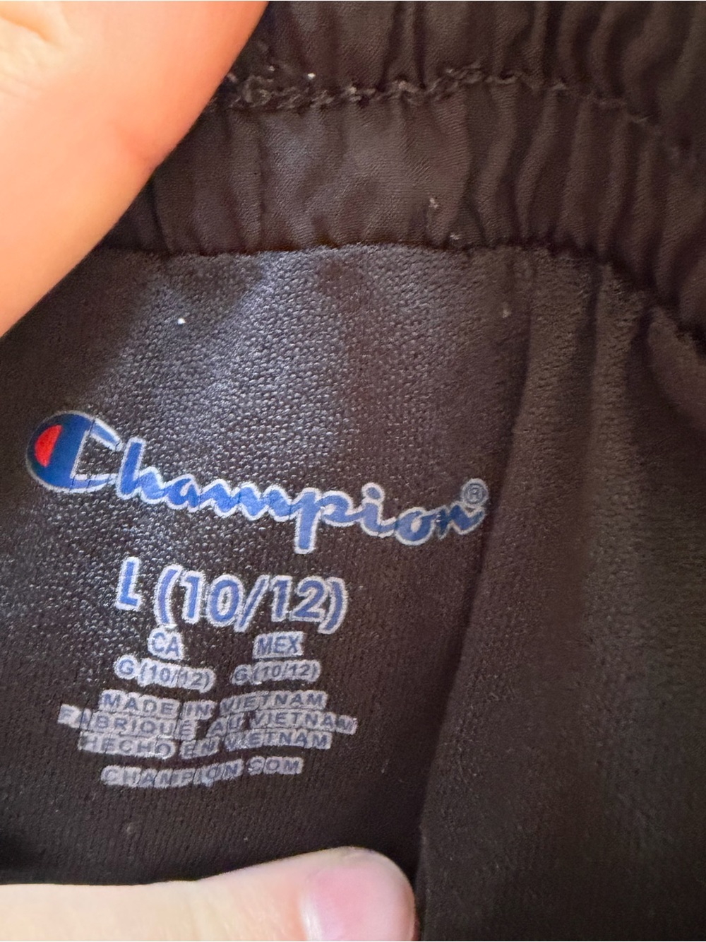 Champion Black Shorts with white trim